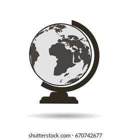 Globe, continents, oceans.