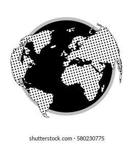 Globe Continents World Map Vector Surround Stock Vector Royalty Free Shutterstock