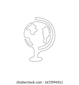Globe. Continuous line drawing. Hand drawing. Vector illustration.