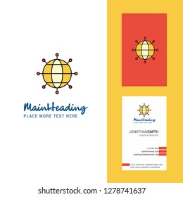 Globe Creative Logo and business card. vertical Design Vector