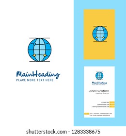 Globe Creative Logo and business card. vertical Design Vector