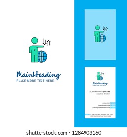 Globe Creative Logo and business card. vertical Design Vector