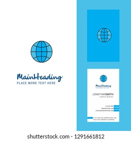 Globe  Creative Logo and business card. vertical Design Vector