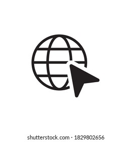 globe and cursor vector logo design template