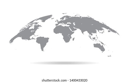 Globe Curved World Map - Vector Illustration