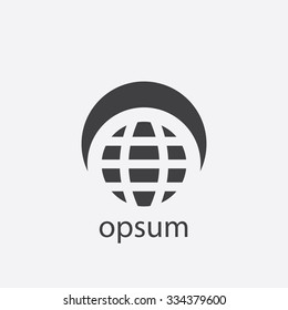 globe cut identity template icon design element