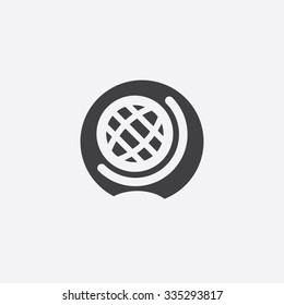 globe cut identity template icon design element