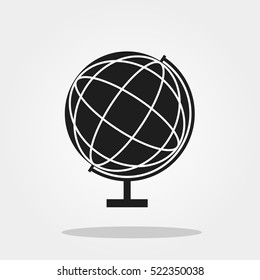 Globe cute icon in trendy flat style isolated on grey background. School symbol for your design, logo, UI. Vector illustration, EPS10.