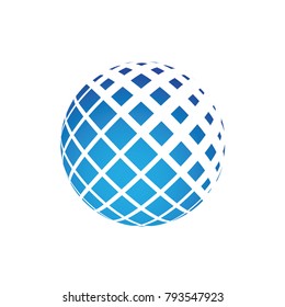 Globe Data Market, Invest, Tech Logo Vector