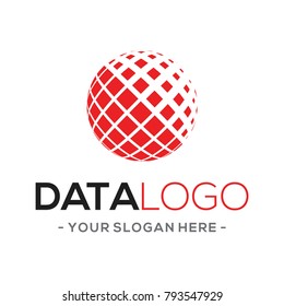 Globe Data Market, Invest, Tech Logo Vector