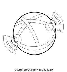 Globe database icon. Outline illustration of globe database vector icon for web