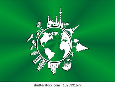 globe design vector atlas silhouette