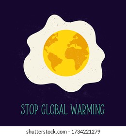 Globe with desolated surface. Global warming problem concept image. Abstract poster