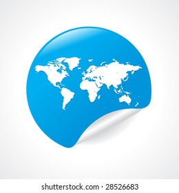 Globe and detail map of the world. Vector Illustration