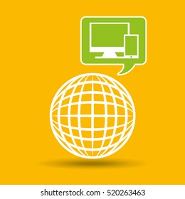 globe development technology laptop mobile vector illustration eps 10