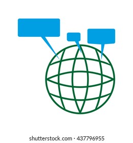 globe dialog, vector illustration