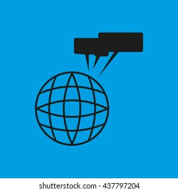 globe dialog, vector illustration
