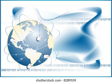 Globe with digital,vector illustration