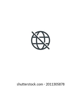 Globe Disconnect - Vektorsymbol Piktogramm
