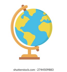 Globe displaying the continents and oceans this illustration is great for teaching geography or representing travel exploration or global issues