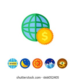 Globe and Dollar Icon