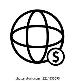 Globe with dollar icon color editable