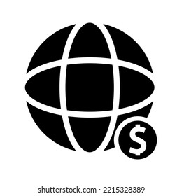 Globe with dollar icon color editable