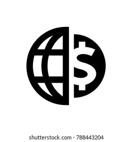 globe dollar icon illustration isolated vector sign symbol 