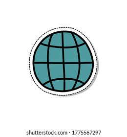 icono del doodle globo, ilustración de la etiqueta vectorial