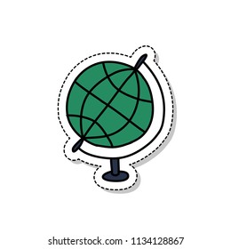 globe doodle sticker icon