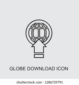 globe download icon . Editable line globe download icon from network. Trendy globe download icon for web and mobile.