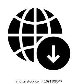 globe download vector glyphs icon
