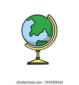 Globo en el vector aislado de estilo de dibujo. Ilustración de objeto dibujada a mano para su presentación, materiales didácticos u otros.