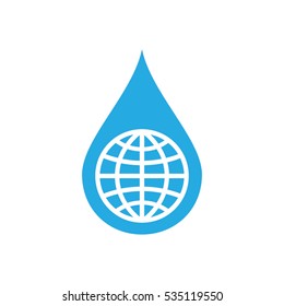 Globe, drop icon vector illustration eps10.