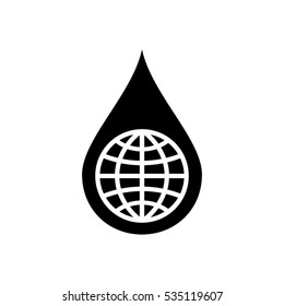 Globe, drop icon vector illustration eps10.