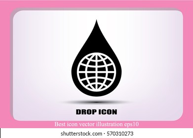 Globe, drop icon vector illustration eps10.
