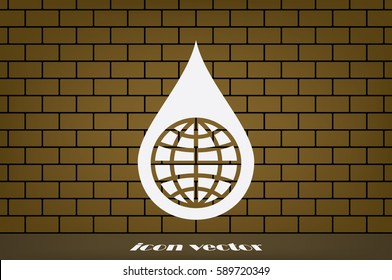 Globe, drop icon vector illustration eps10.