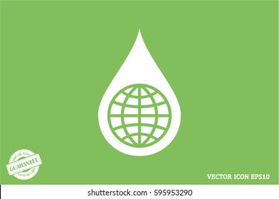 Globe, drop icon vector illustration eps10.