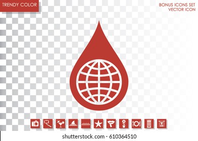Globe, drop icon vector illustration eps10.