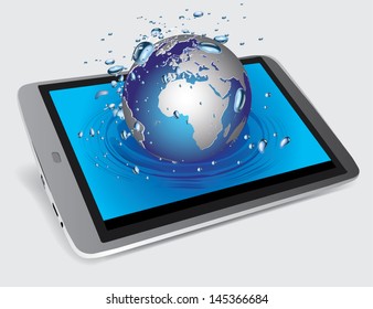 Globe en gotas de agua del comprimido