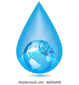 Globe in a drop.Vector