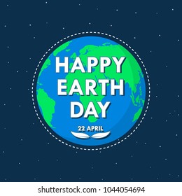 Globe Earth for 22 april, in flat design. Vector illustration. Happy Earth Day, ecology concept.