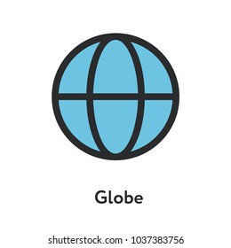 Globe Earth Ball Web World Minimal Color Flat Line Outline Stroke Icon