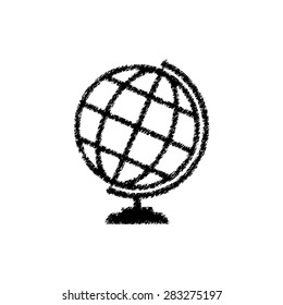Globe earth  - black vector icon
