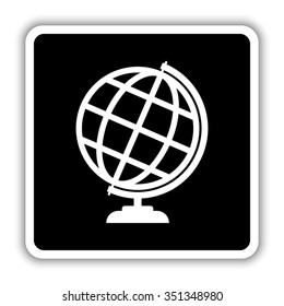 Globe earth - black vector icon