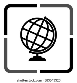 Globe earth  - black vector icon