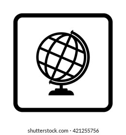Globe earth  - black vector icon