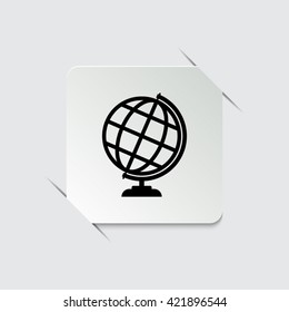 Globe earth  - black vector icon