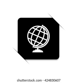 Globe earth  - black vector icon