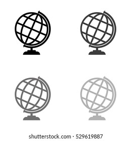 Globe earth  - black vector icon